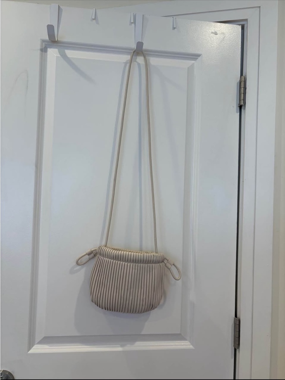 LOFT Cream Pleated Crossbody Pouch